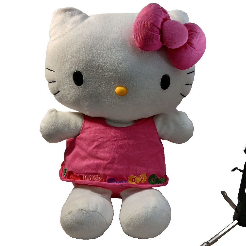 35th Anniversary Hello Kitty Big Stuffed Plush Animal Toy Doll in Pink Dress 18"